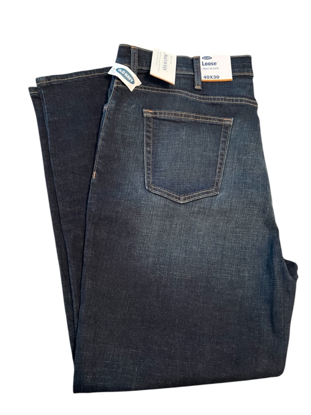 Old Navy Men's Loose Built-In Flex Jeans - 40” x 30”